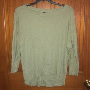 Cynthia Rowley Olive Green Boat Neck Top, size medium
